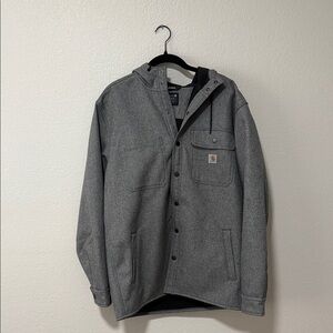 Carhartt Men's Charcoal Hooded Shirt Jacket